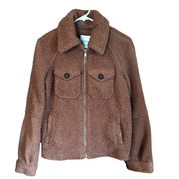 Bagatelle Fuzzy Teddy Jacket Caramel Brown EUC!  XS - Picture 1 of 8